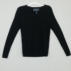 Karen Scott Ribbed V-Neck Long Sleeve Shirt